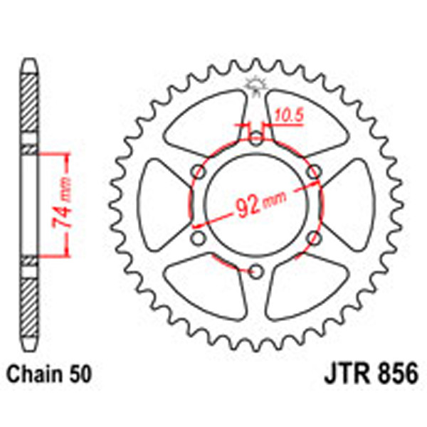 JT JT Rear Sprockets R/W 856-45T YAM (852)